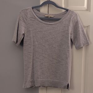 LOFT Light Gray Short Sleeve Knit Top